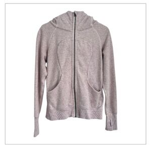 Lululemon Scuba Full Zip Hoodie Heathered Butter Pink Women’s Size 6